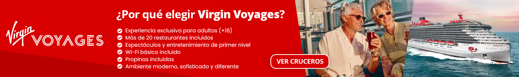 Descubre los cruceros de Virgin Voyages
